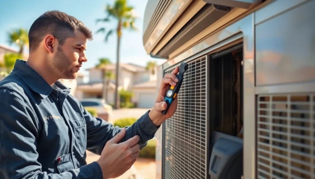 Skilled technician providing ac repair glendale az service on a residential unit in sunny Glendale neighborhood.
